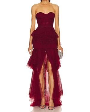 Michael Costello Alai Strapless Gown - Red