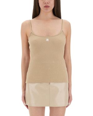 Courreges Reedition" Knit Tank Top - Natural