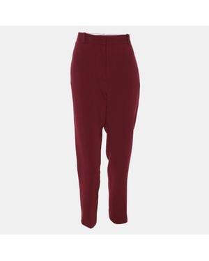 JOSEPH Burgundy Stretch Crepe Pants - Red