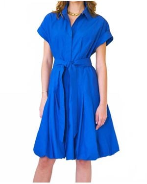 Finley Libby Typewriter Cloth Bubble Dress - Blue