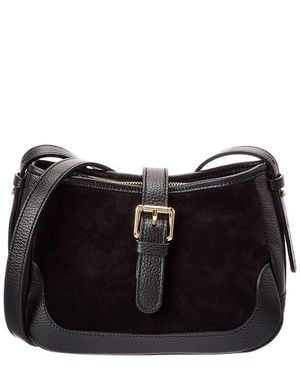 Italian Leather Shoulder Bag - Black