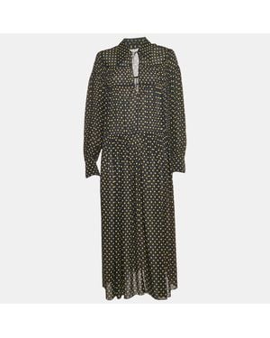 JOSEPH Polka Dot Print Silk Midi Dress - Green