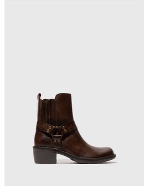 Fly London Zip Up Ankle Boots - Brown