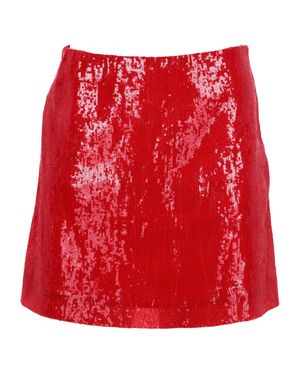 Alberta Ferretti Sequined Mini A-Line Skirt - Red