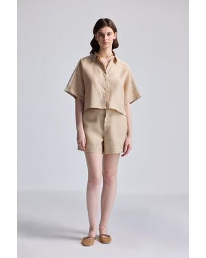 REISTOR Boxy Shirt With Lace - Natural