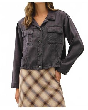 Be Cool Abby Cropped Shacket - Gray