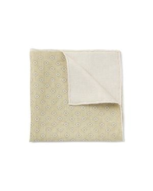 BOSS Printed Pocket Square - Natural