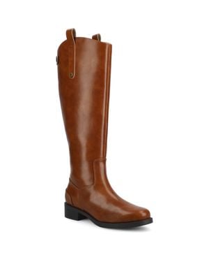 Journee Collection Journee Gema Medium And Wide Width Knee High Riding Boots - Brown