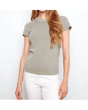 Charlie b Tencel Ribbed Crew Neck T-Shirt - Gray