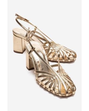 Prologue Shoes Wilda Block Heel Sandal - Metallic