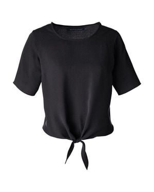 Devon & Jones Perfect Fit Tie Front Blouse - Black