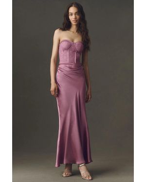 BHLDN Satin Corset Maxi Dress - Black