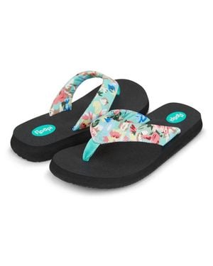 FLOOPI Isabella Yoga Mat Floral Flip Flop - Blue