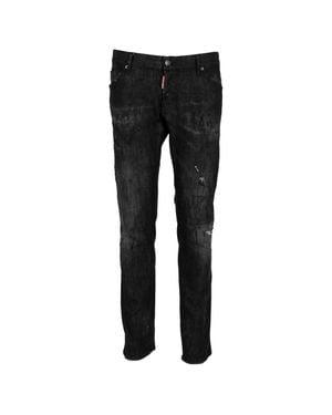 DSquared² Tidy Biker Mid-Rise Jeans - Black