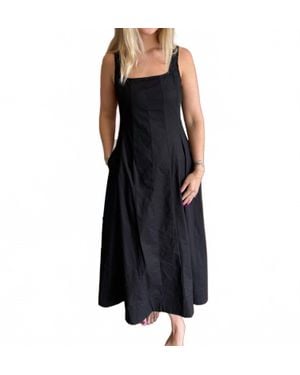 Wishlist Cotton A Line Midi Dress - Black