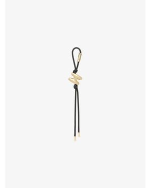 Michael Kors Initial-Tone And Speckled Cord Bag Charm - White