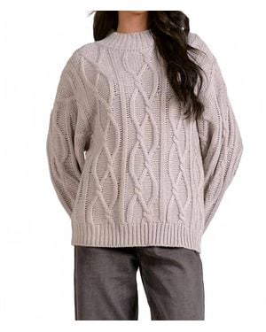 Elan Classic Cable Sweater - Gray