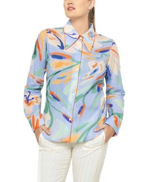 De Loreta Carmela Blouse Jaleo Celeste - Blue