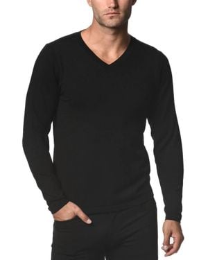 Postmarc Knitted V-Neck Sweater - Black