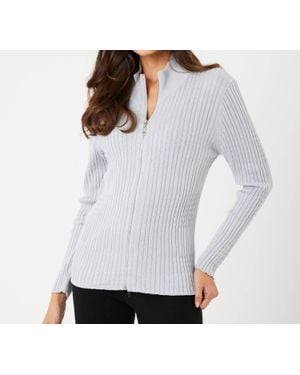 French Kyss Braided Zip Up Jacket - White