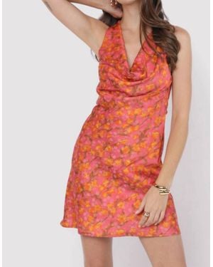 Sadie & Sage Glasses Up Cowl Neck Mini Dress - Red