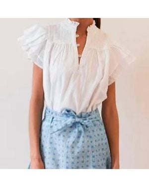 Never A Wallflower Smocked Top - Blue