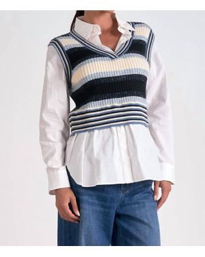 Elan Sweater Vest Shirt - White