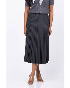 MILLY Pleated Midi Skirt - Blue