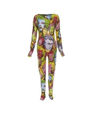 Versace Tribute Pop Art Crystal Strass Encrusted Jumpsuit - Black