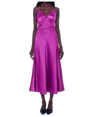 Moon River Tie Back Midi Dress - Purple