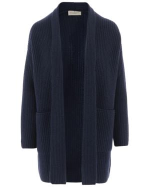 Bruno Manetti Ribbed Cashmere Cardigan - Blue
