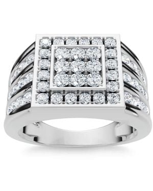 Pompeii3 1Ct Tw Diamond Anniversary Wedding Ring High Polished Band 10K - Gray