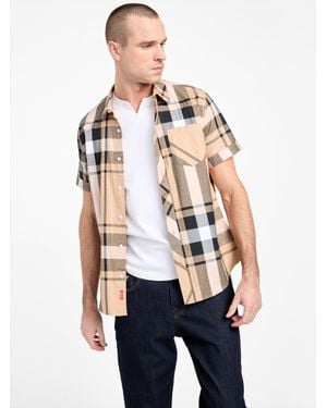 Guess Hertz Plaid Pocket Shirt - Blue