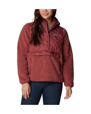 Columbia Sweet View Hoodie Burgundy Fleece Long Sleeve Ddr1474 - Red