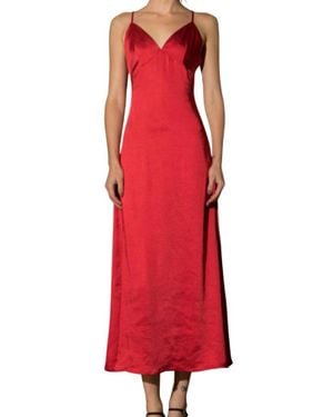 Lena® Satin Maxi Dress - Red