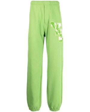 Y-3 Gfx Ft Logo-Patch Cotton Track Pants - Green