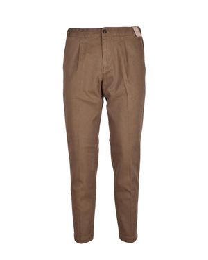 AT.P.CO WARDROBE Tailored Pants With Subtle Sheen And Tapered Leg - Natural