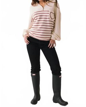 Chaser Brand Heart Half Zip Sweatshirt - Black