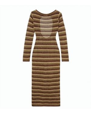 MC2 Saint Barth Robyn Striped Lurex Knit Dress - Natural