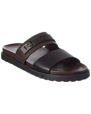 Ferragamo Leather Slide - Brown