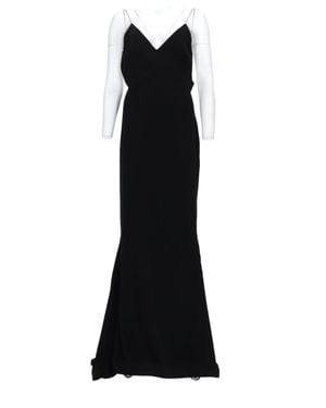 Tom Ford Sleeveless Satin Evening Dress With Chain Embroidery - Black