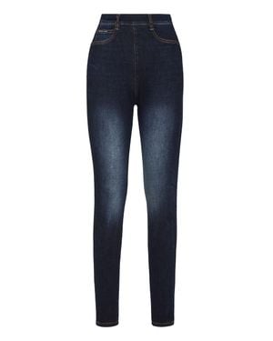 Philipp Plein Super High Waist Jegging Zipped - Blue