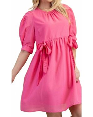 Gigio Puff Sleeve Mini Dress - Pink