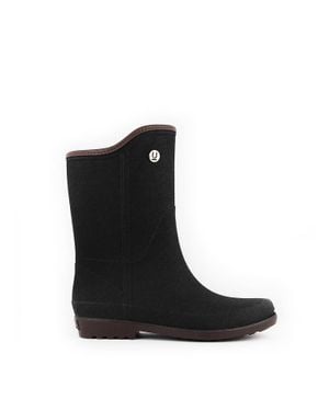 Ulan Fabric Touch Rain Boots - Black