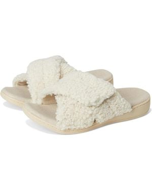 Vionic Relax Ii Slippers Cream Slip On Round Toe Slide Ver698 - White