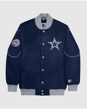 Starter Dallas Cowboys Snap-Front Bomber Jacket - Blue