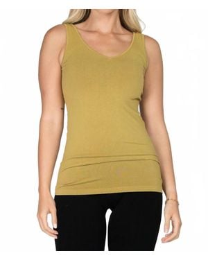 M.Rena Reversible V-Scoop Neck Tank Top - Green