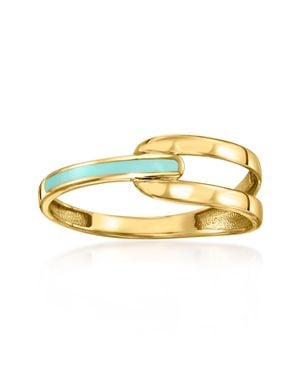 RS Pure By Ross-Simons Enamel Interlocking Ring - Metallic