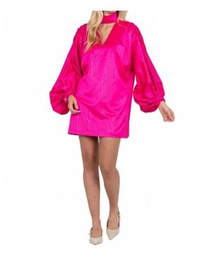 Emily Mccarthy Sasha Long Sleeve Mini Dress - Pink
