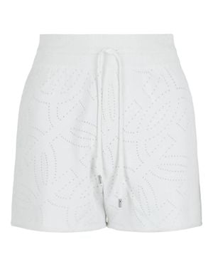 Ferragamo Gancini Pattern Drawstring Shorts - White